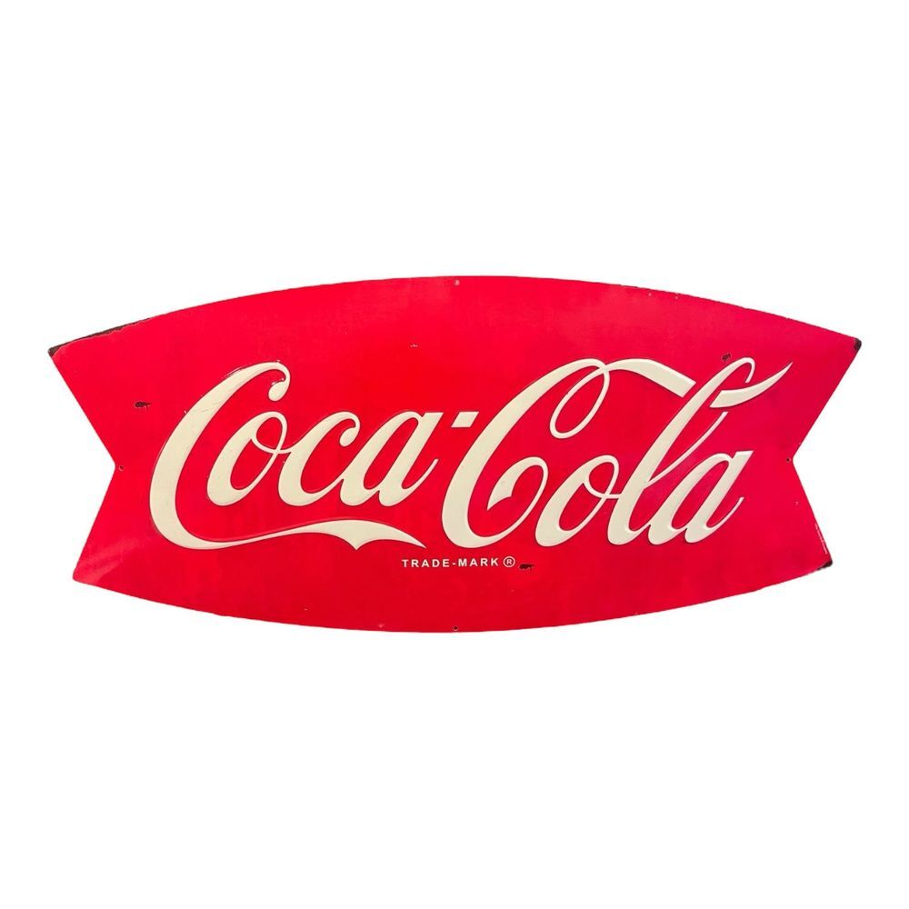 Coca Cola Fish Tail‎ Sign Coke Soda Pop Advertising 28"